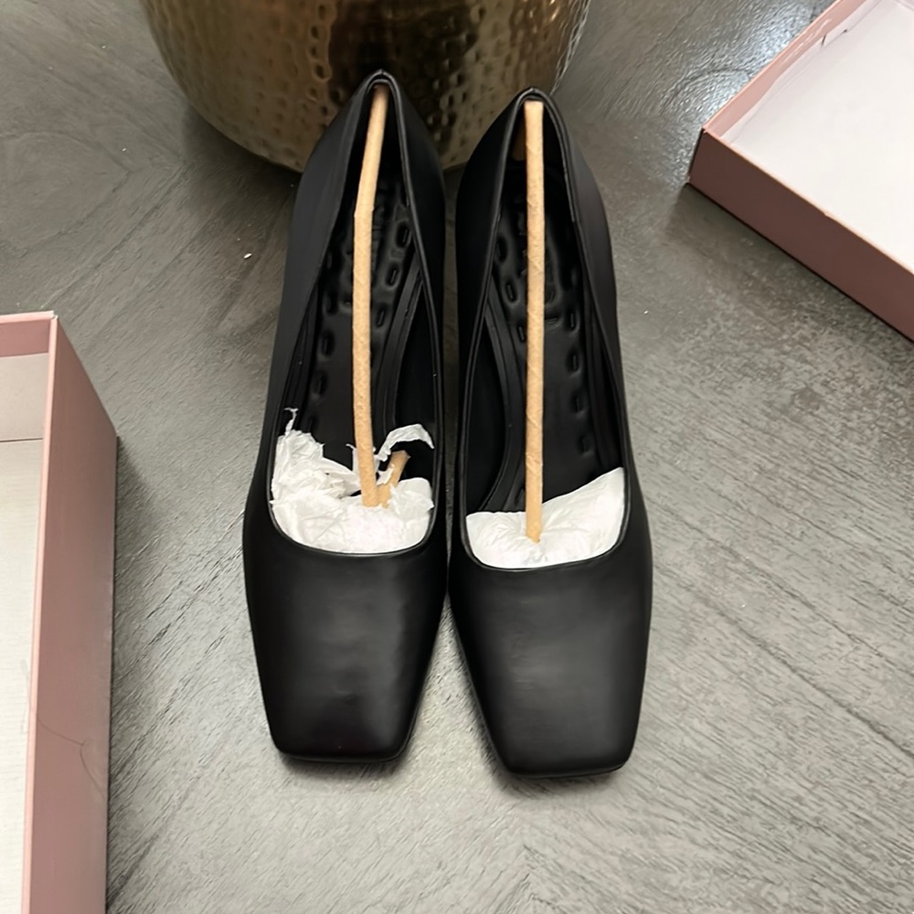 Sarto by Franco Sarto Dina Leather Square Toe Pumps - Picture 7 of 10